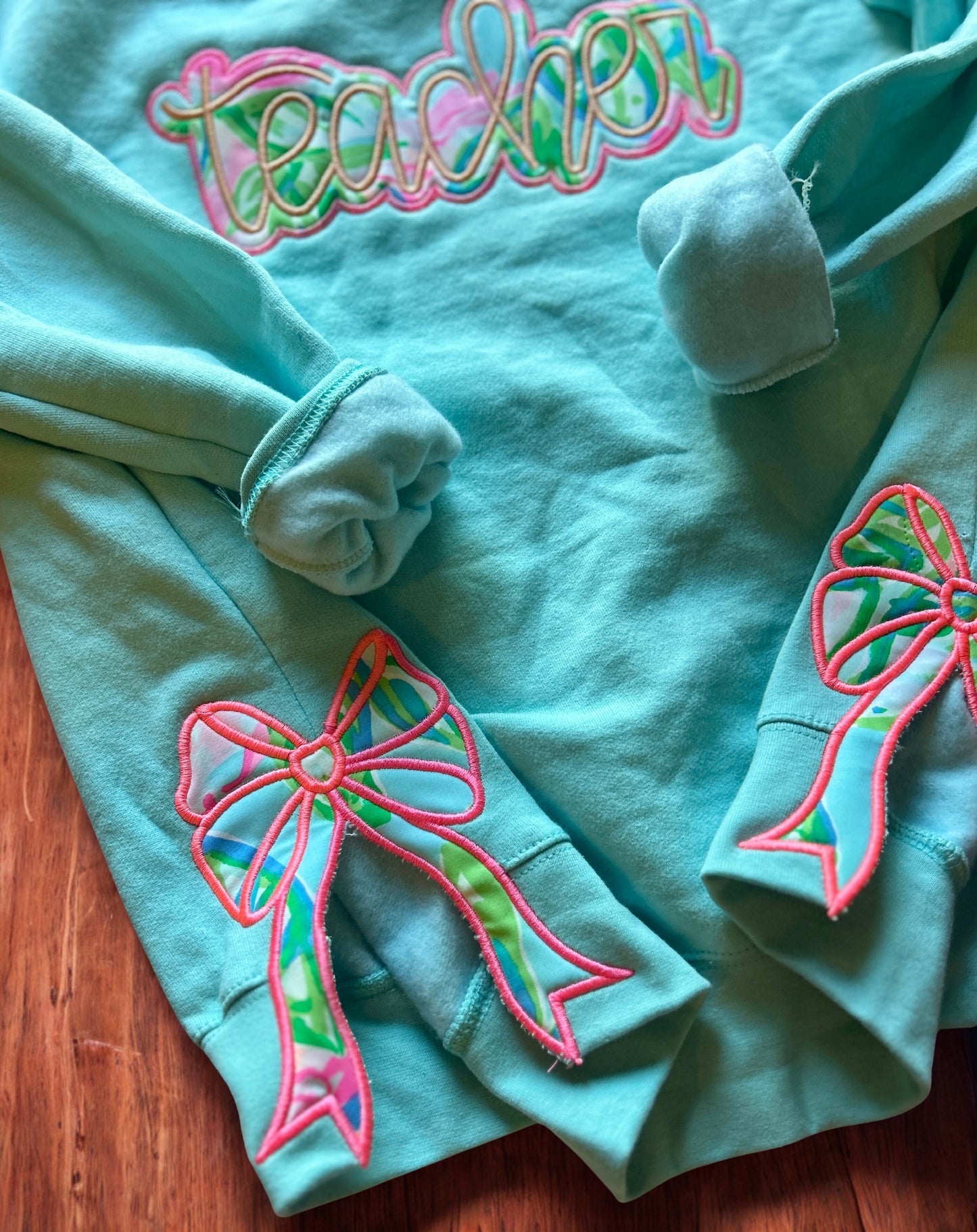 Embroidered Personalized Preppy Teacher Sweatshirt