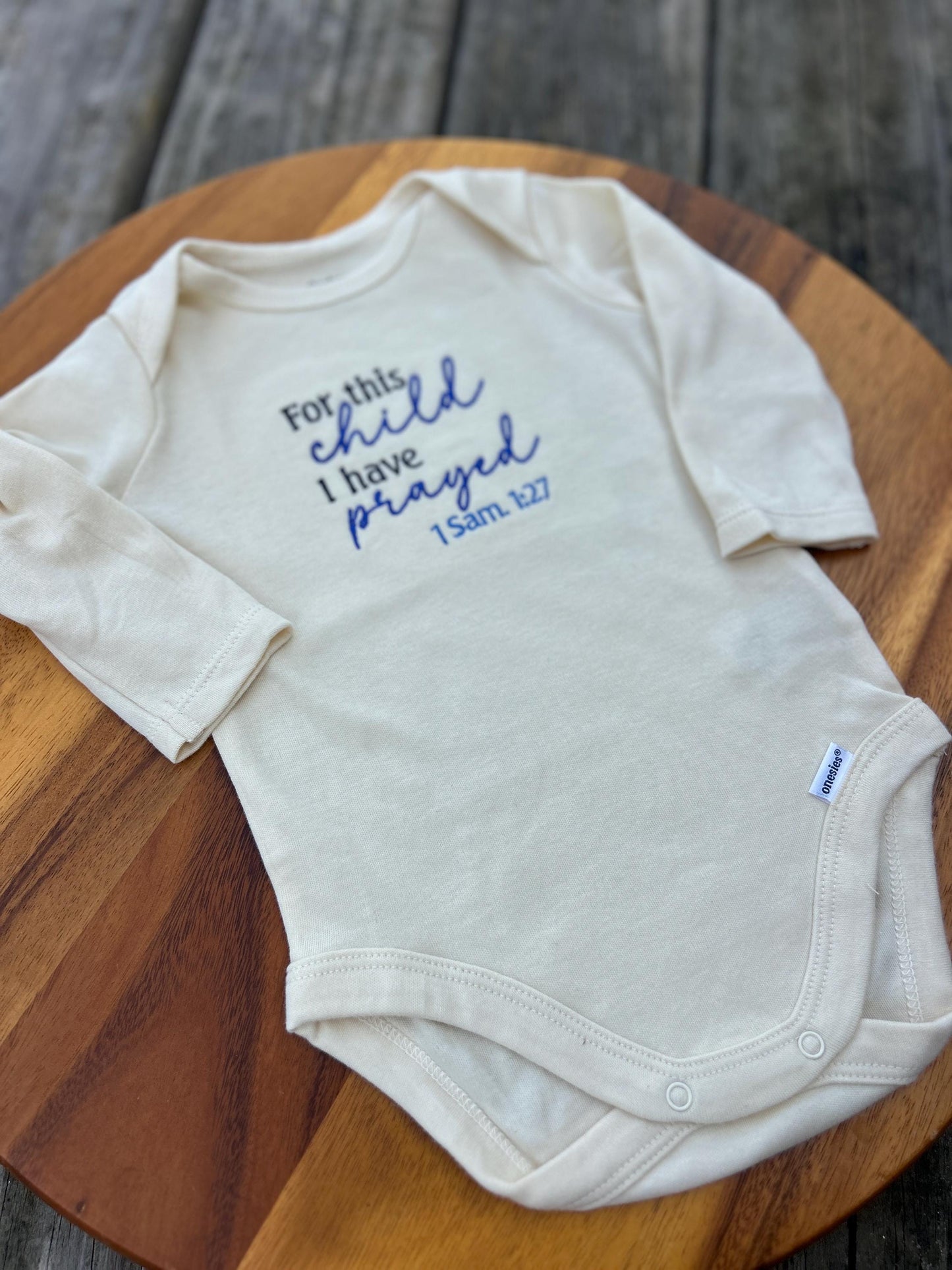 Embroidered For This Child, Gender Neutral Baby Body Suit, Christian Baby Gift