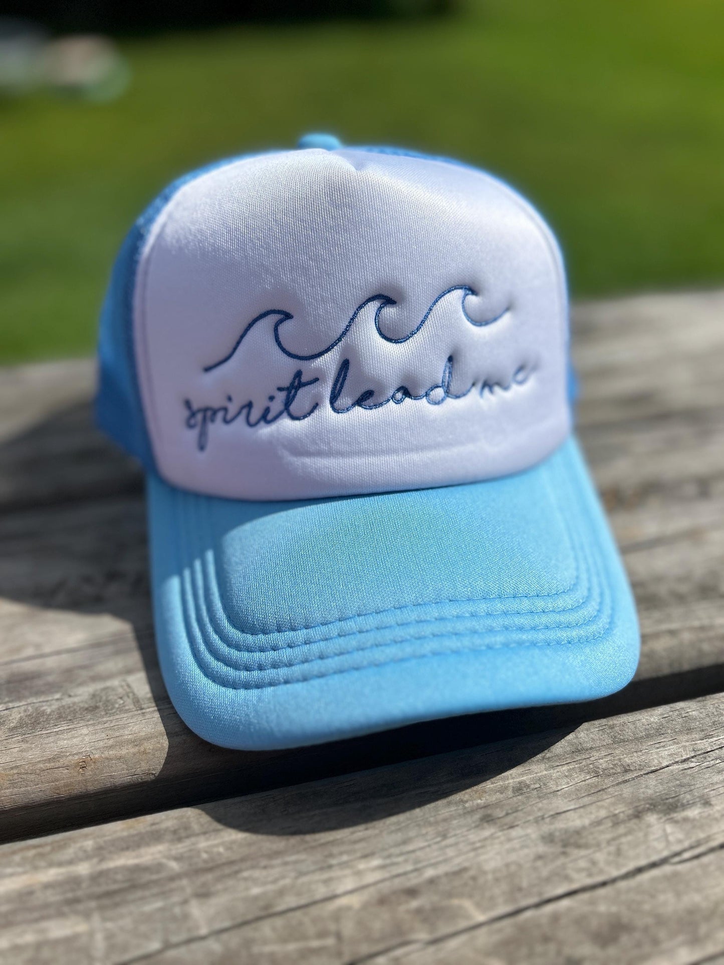 Embroidered Christian Trucker Hat: Spirit Lead Me, Faith-Based Gift
