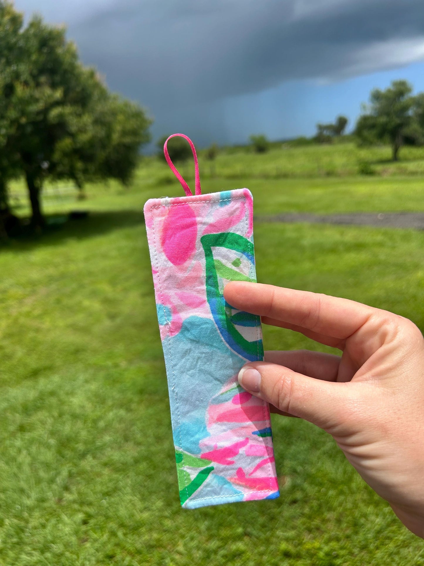 Handmade Fabric Bookmark: Colorful Preppy Book Lover Gift
