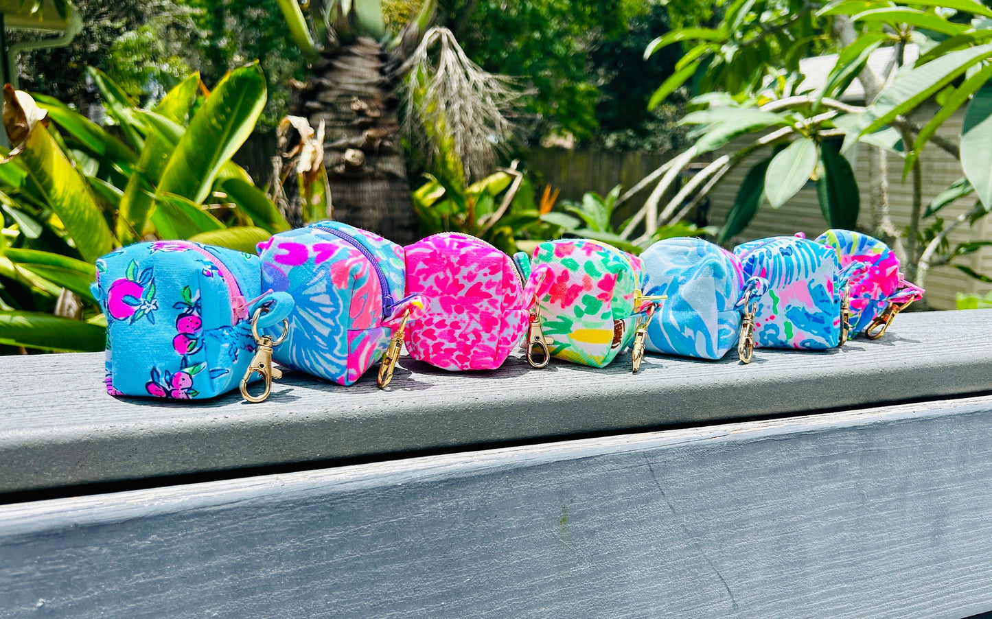 Mini Preppy Zippered Keychain Pouch