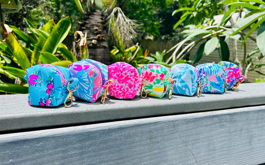 Mini Preppy Zippered Keychain Pouch