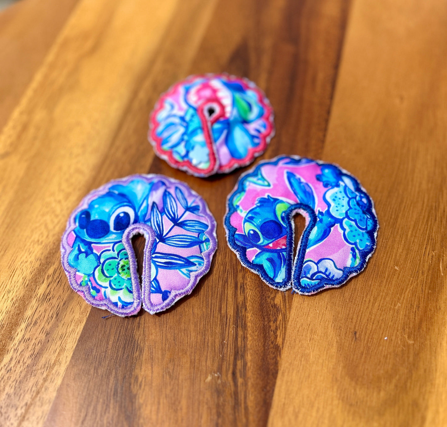 Girls Feeding Tube Pads, AMT Button Pads, Scalloped Character Blue Guy G-Tube Pad