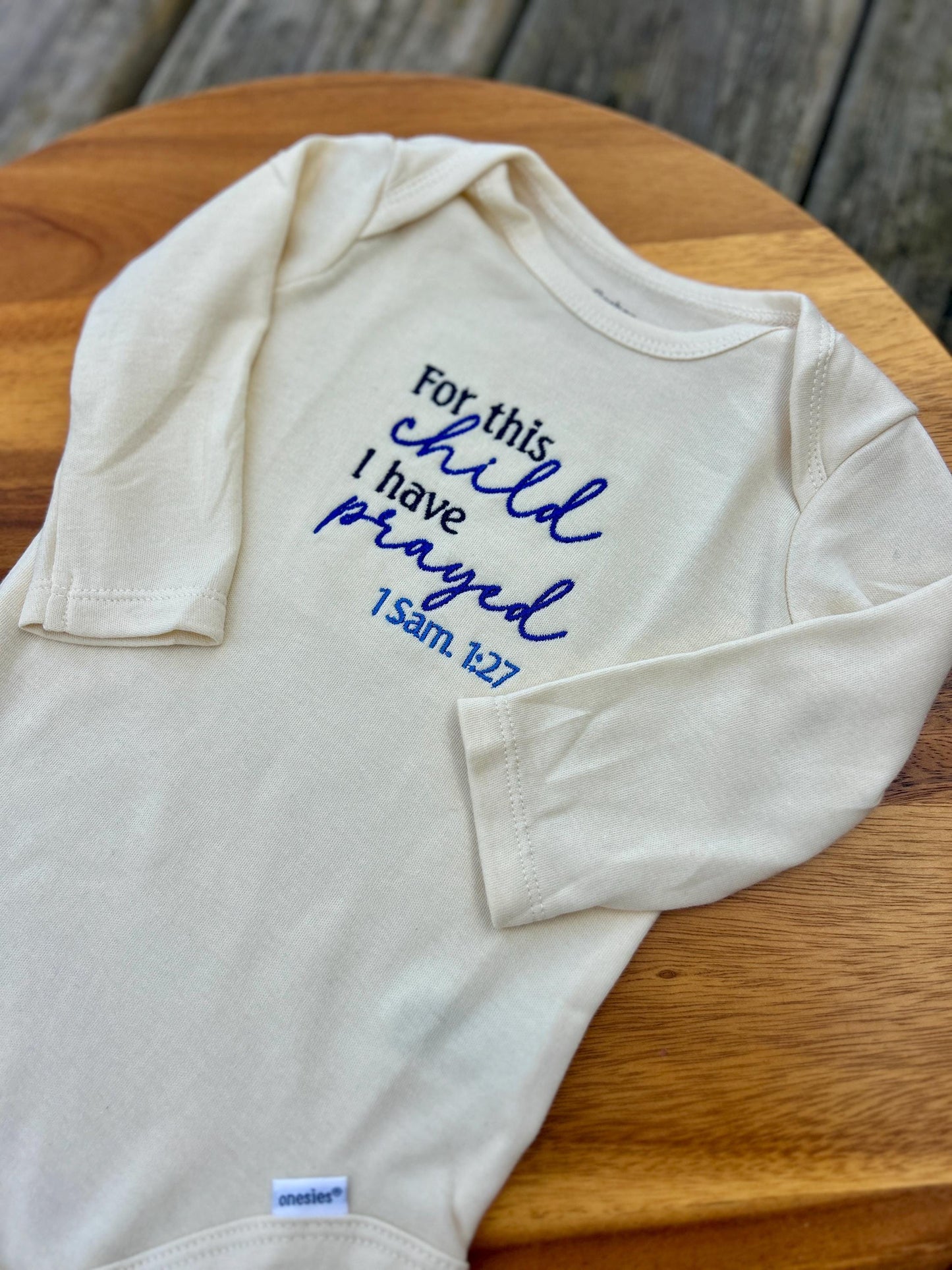Embroidered For This Child, Gender Neutral Baby Body Suit, Christian Baby Gift