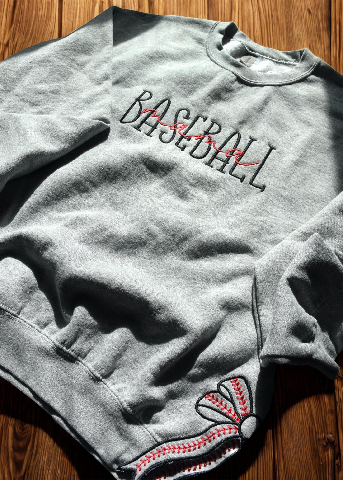 Custom Baseball Mom Embroidered Sweater with Bow | Personalized Game Day Gift for Sports Mothers