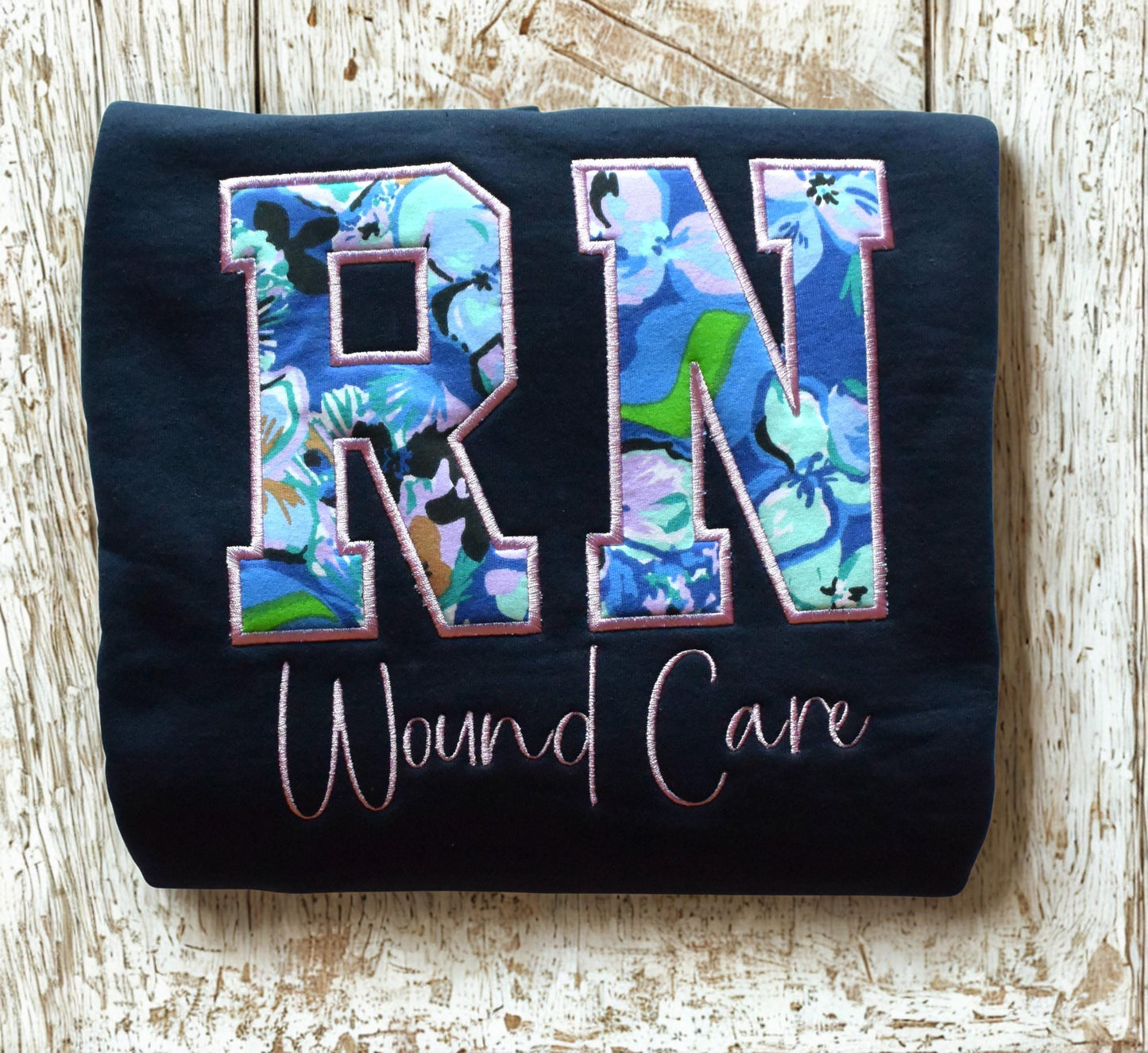 Personalized Preppy Occupation Sweatshirt | Monogrammed Blue Crewneck Pullover for Professionals