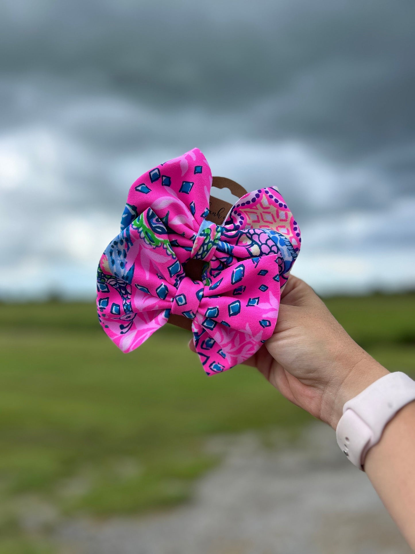 Pigtail Hair Bow Set: Preppy Palm Beach Style Bows
