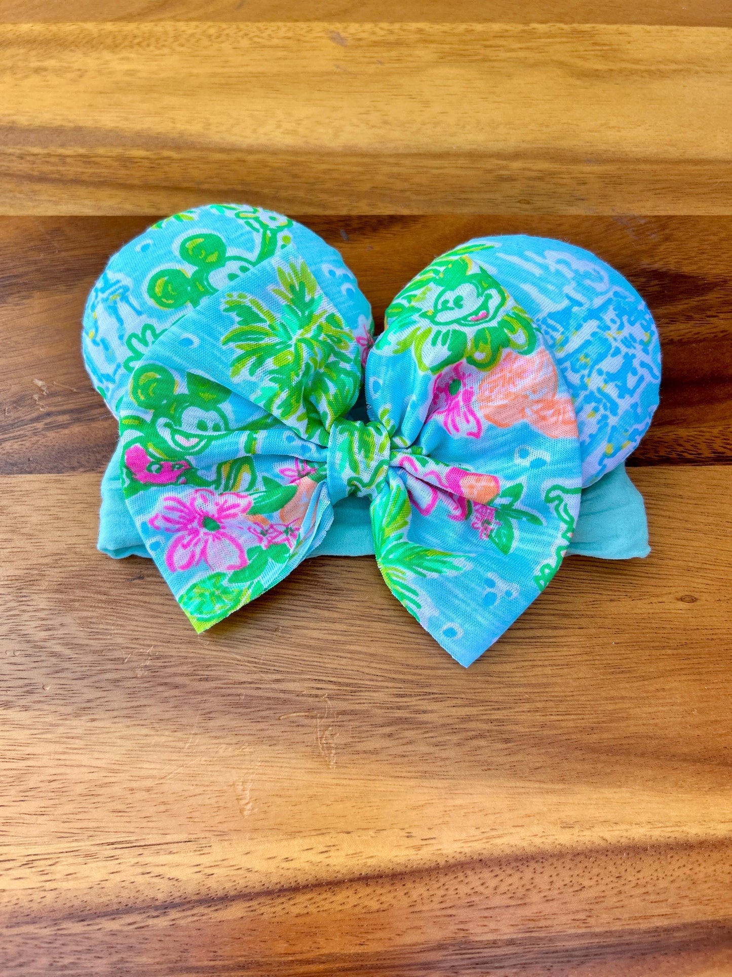 Baby Mouse Ears Headband: OG Palm Beach Print
