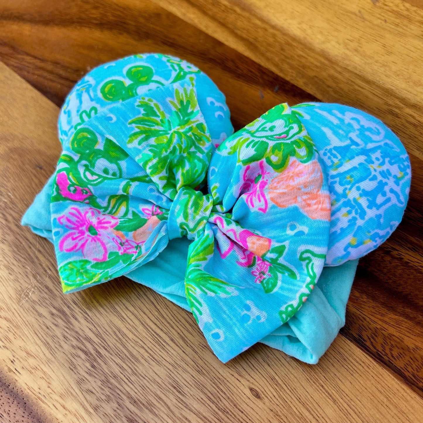 Baby Mouse Ears Headband: OG Palm Beach Print
