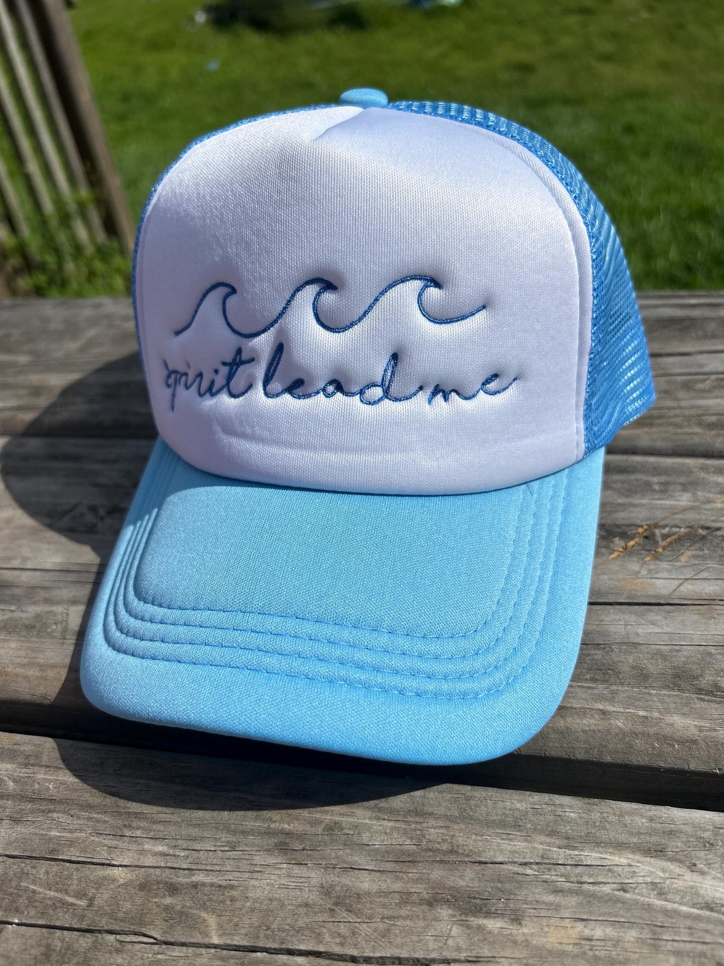 Embroidered Christian Trucker Hat: Spirit Lead Me, Faith-Based Gift