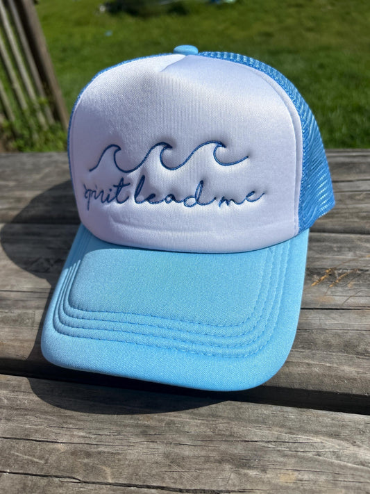 Embroidered Christian Trucker Hat: Spirit Lead Me, Faith-Based Gift