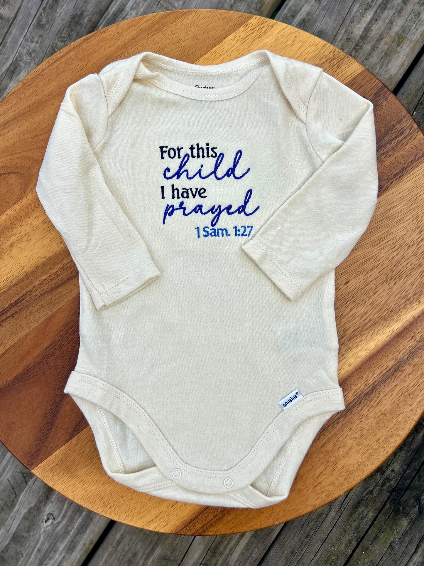 Embroidered For This Child, Gender Neutral Baby Body Suit, Christian Baby Gift