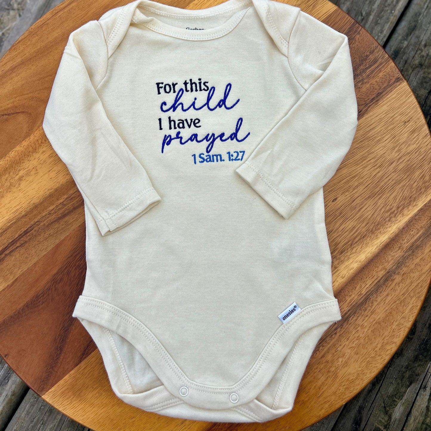 Embroidered For This Child, Gender Neutral Baby Body Suit, Christian Baby Gift