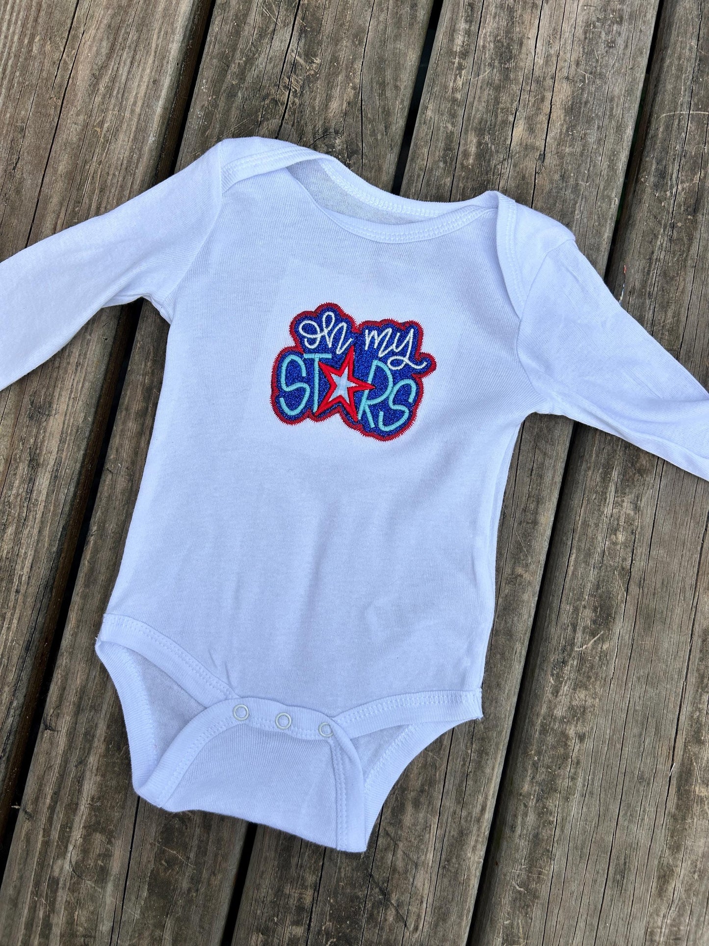 Patriotic Infant Oh My Stars 4th of July Bodysuit