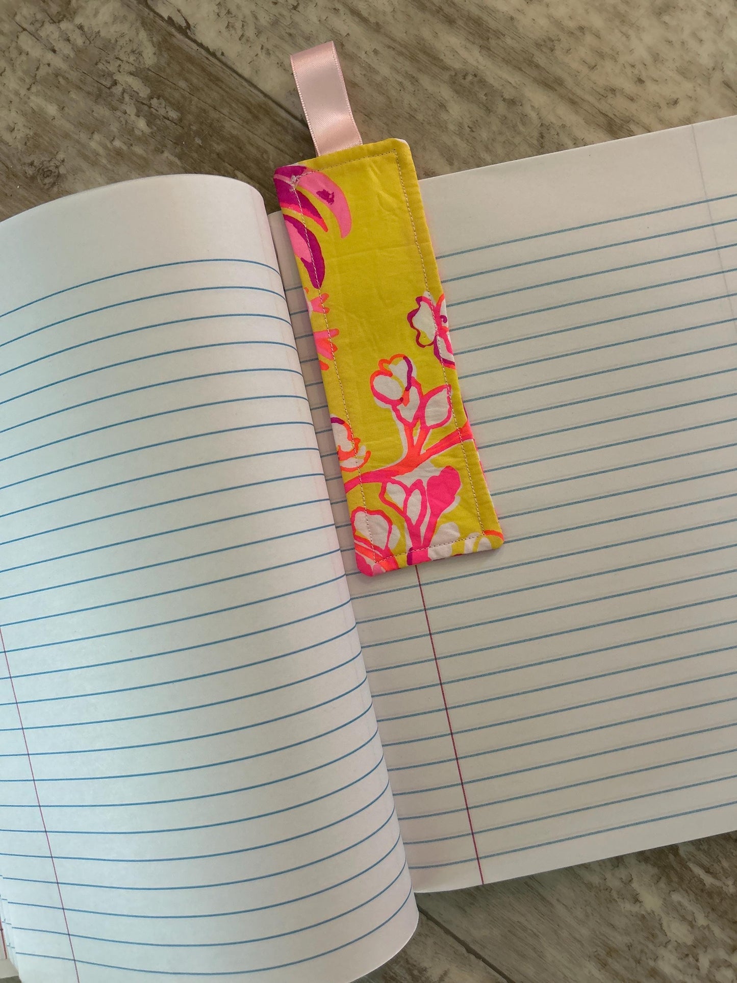 Handmade Fabric Bookmark: Colorful Preppy Book Lover Gift