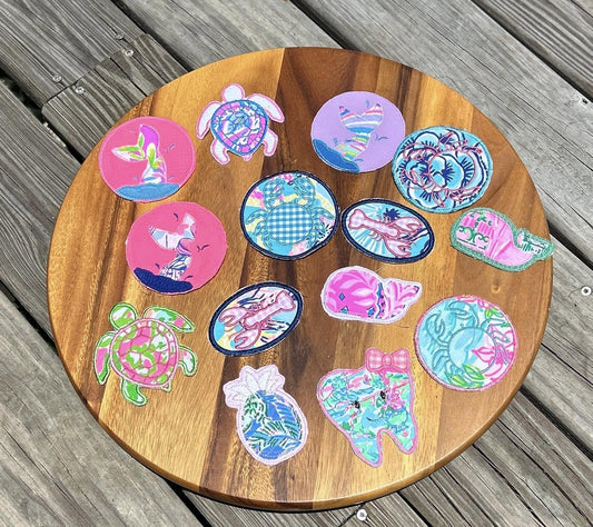 Nautical Preppy Girl Embroidered Iron-on Patches for Trucker Hats and Custom Apparel