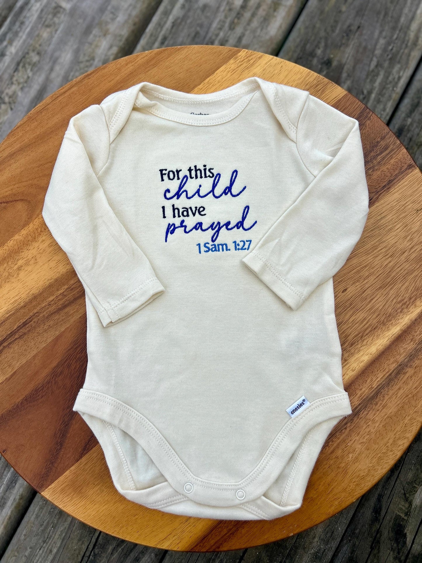 Embroidered For This Child, Gender Neutral Baby Body Suit, Christian Baby Gift