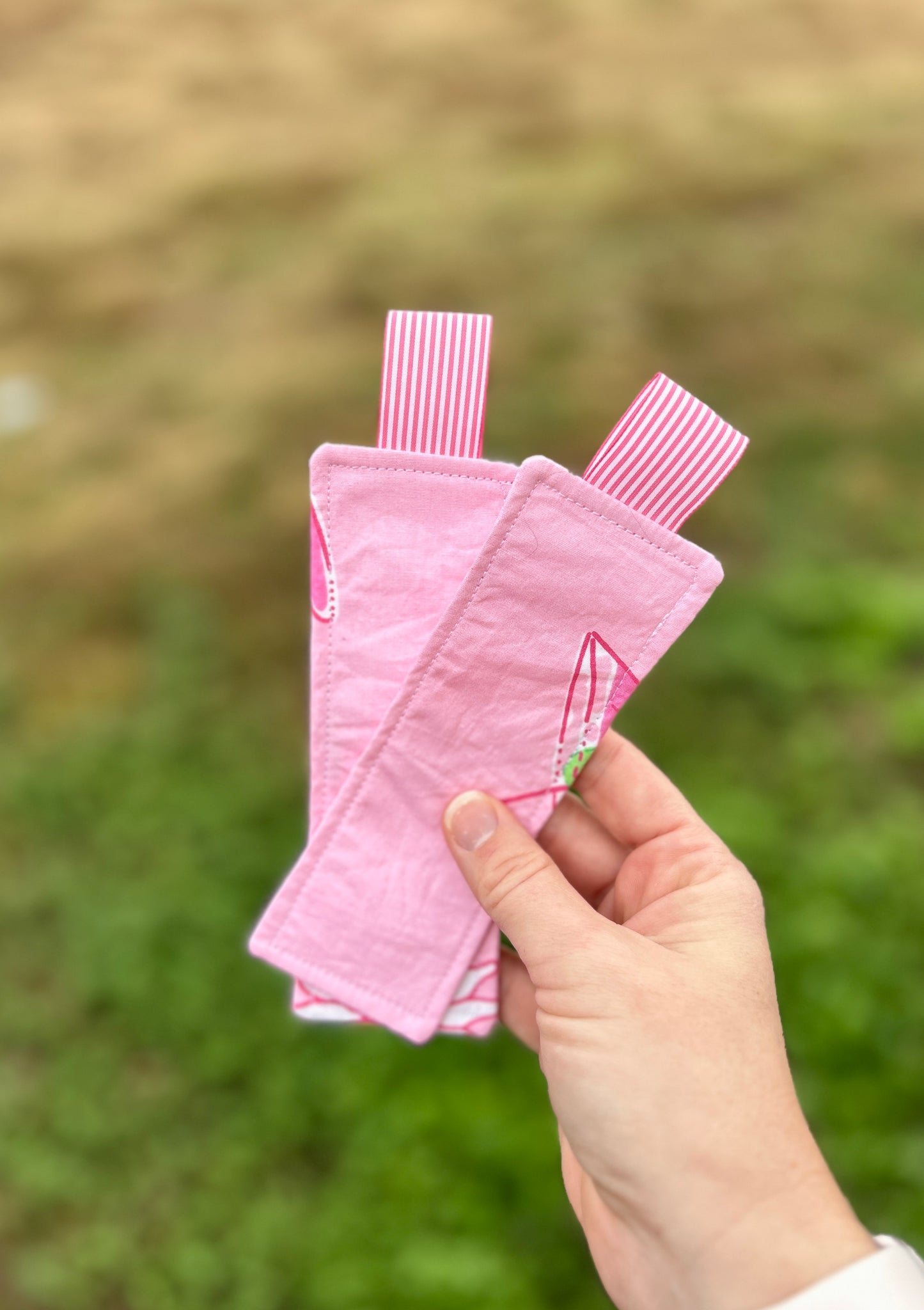 Handmade Fabric Bookmark: Colorful Preppy Book Lover Gift