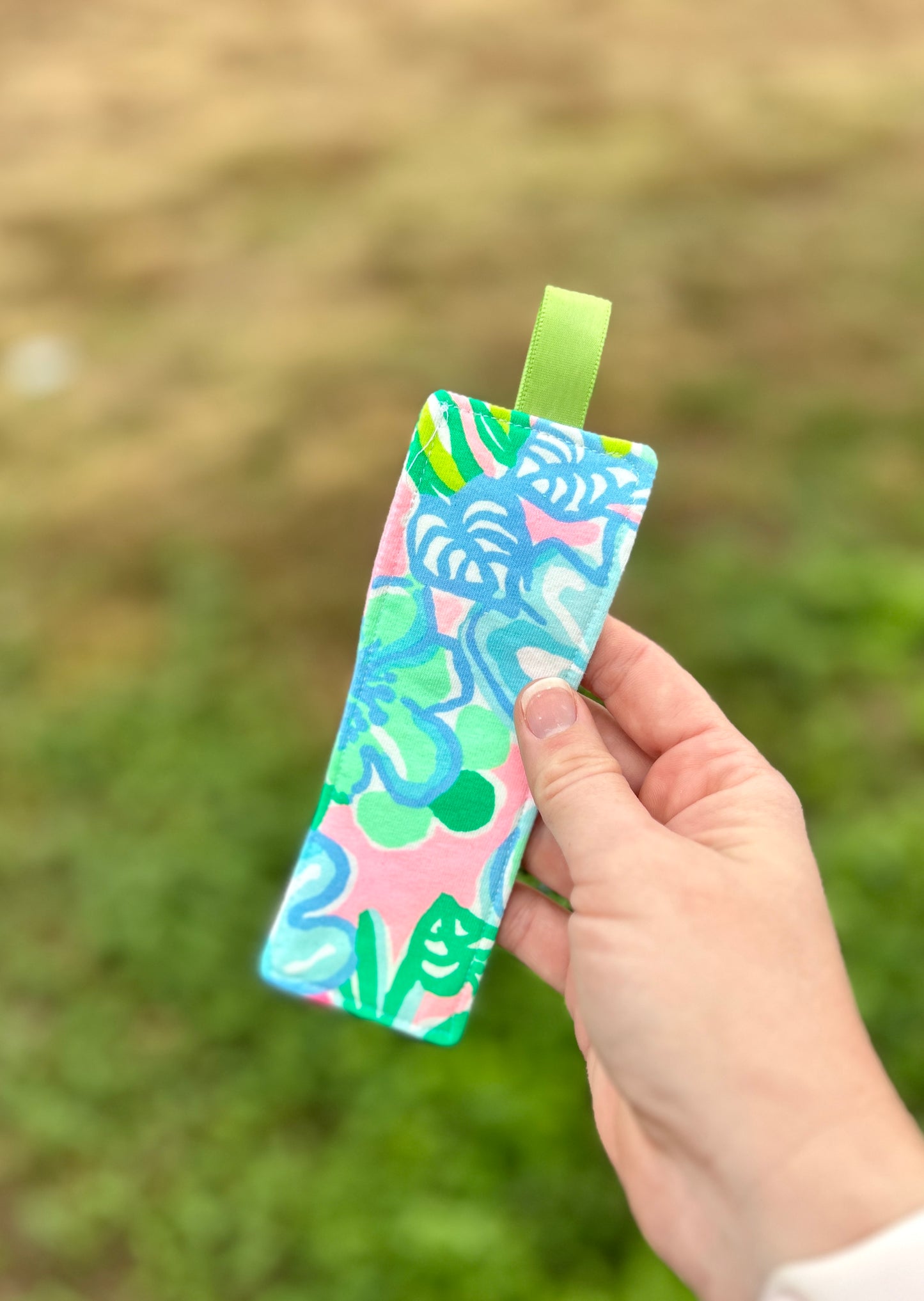 Handmade Fabric Bookmark: Colorful Preppy Book Lover Gift