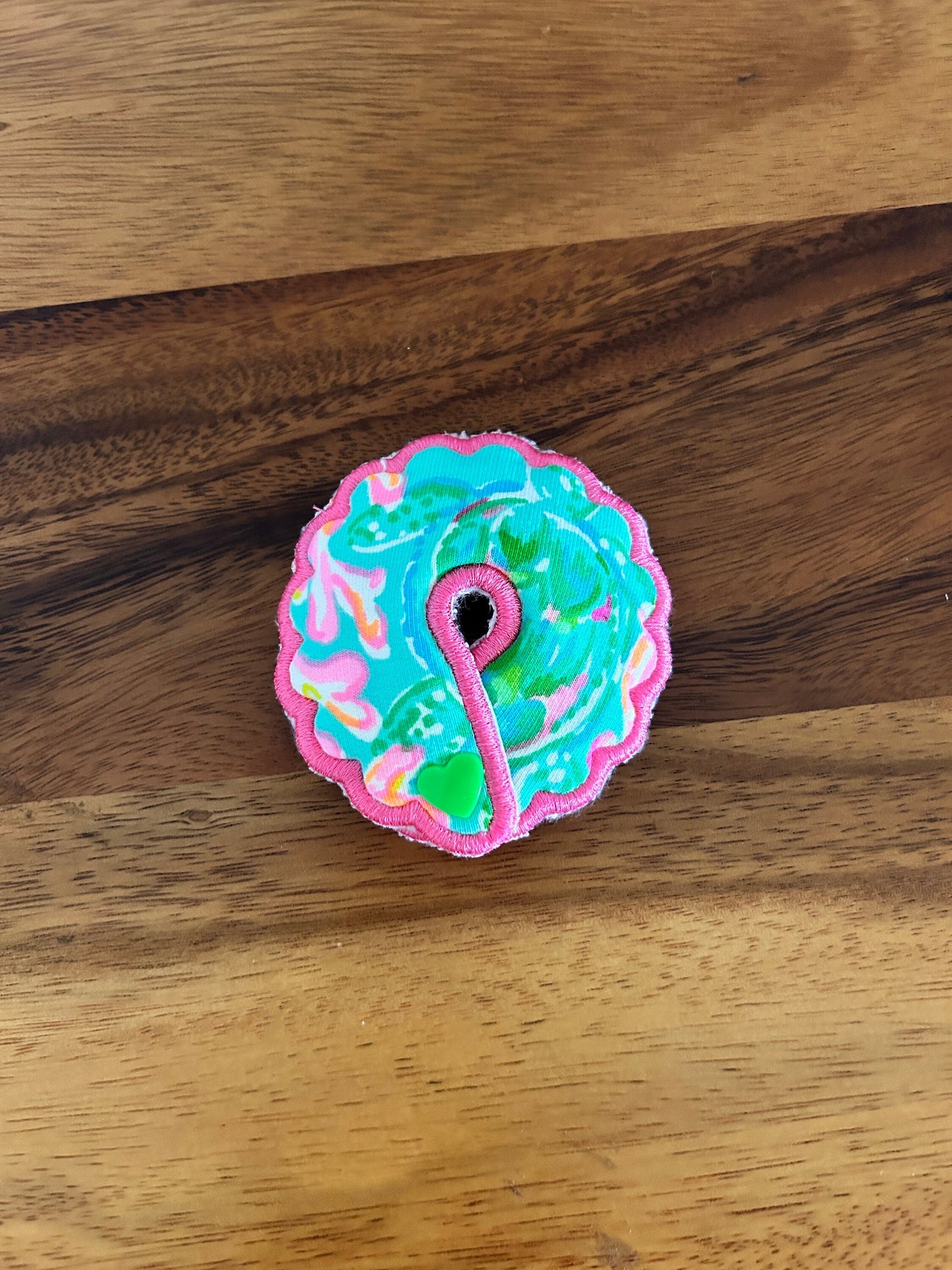 Girls Feeding Tube Pad, AMT Button Pad, Scalloped Preppy G-Tube Pad