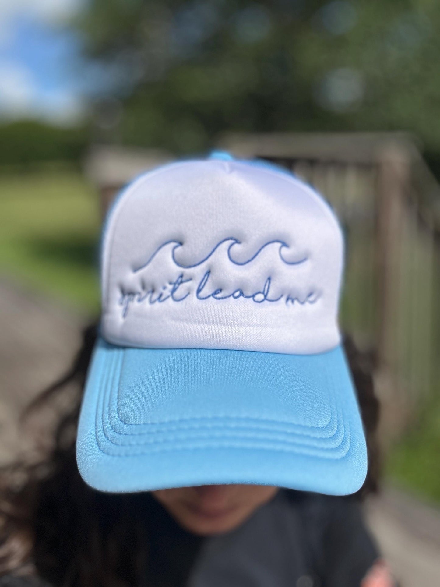 Embroidered Christian Trucker Hat: Spirit Lead Me, Faith-Based Gift