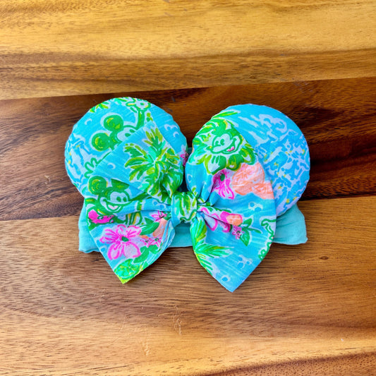 Baby Mouse Ears Headband: OG Palm Beach Print