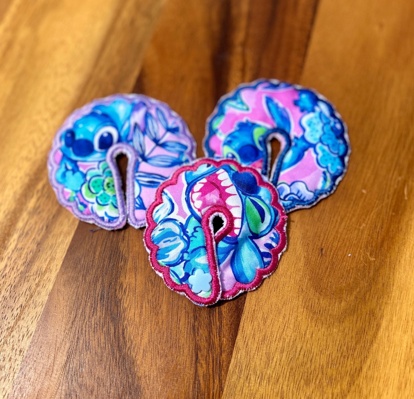 Girls Feeding Tube Pads, AMT Button Pads, Scalloped Character Blue Guy G-Tube Pad