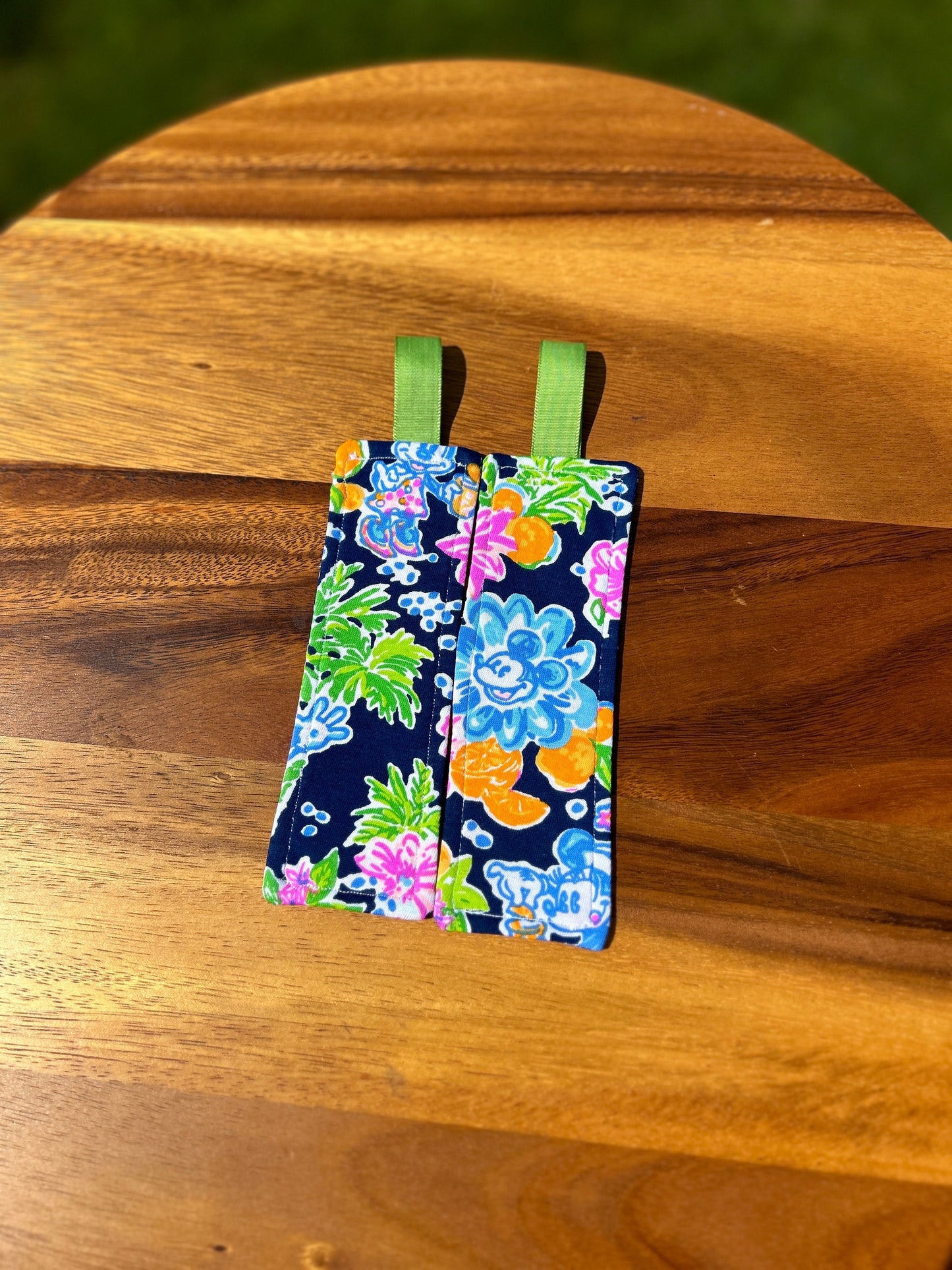 Handmade Fabric Bookmark: Colorful Preppy Book Lover Gift