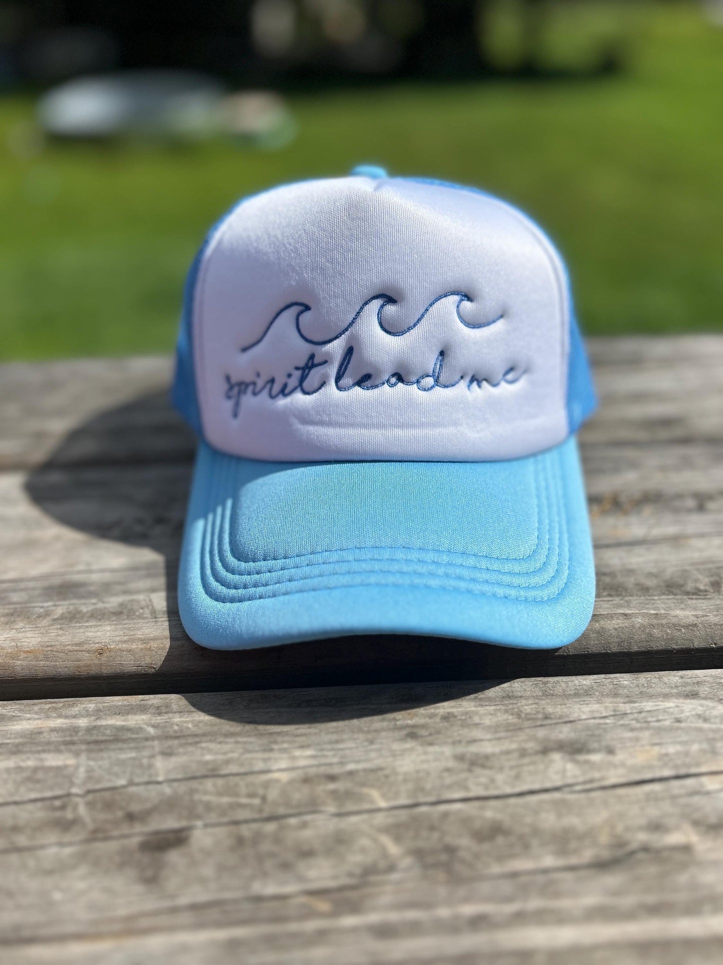 Embroidered Christian Trucker Hat: Spirit Lead Me, Faith-Based Gift