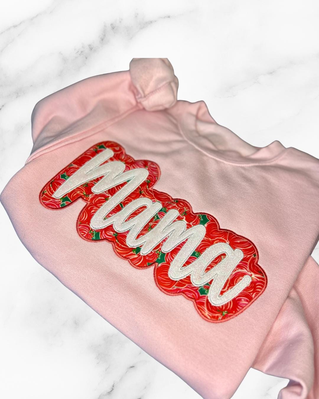 Personalized Preppy Pink Pumpkin Mama Sweatshirt