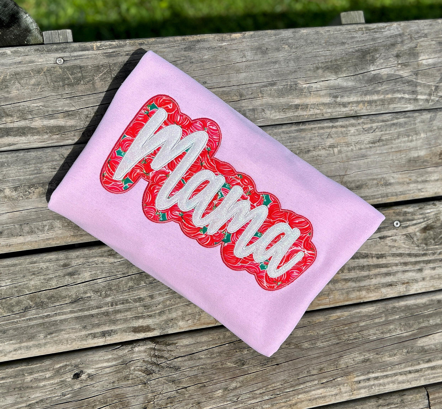 Personalized Preppy Pink Pumpkin Mama Sweatshirt